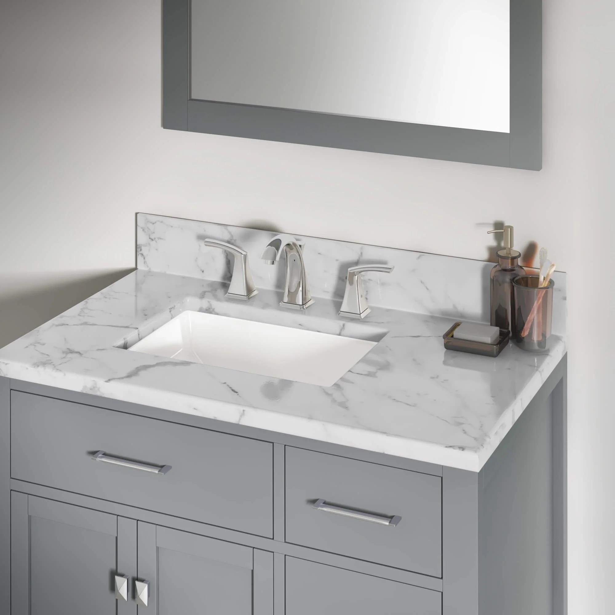 18-1/4" Rectangular Porcelain Undermount Bathroom Sink with Overflow Drain in White, VCS-1116-R - Image 3