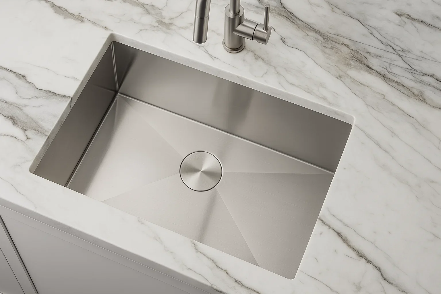 25" Zero Radius Undermount Stainless Steel Single Bowl Kitchen Sink, KH-2518-9-S-R0 - Image 5