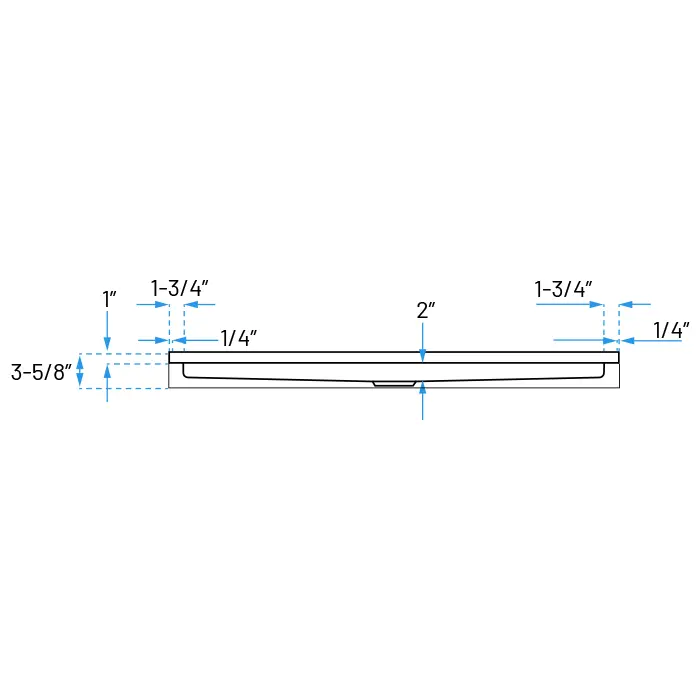 60" x 30" Rectangular Acrylic Shower Base, SP-6030-10 - Image 3