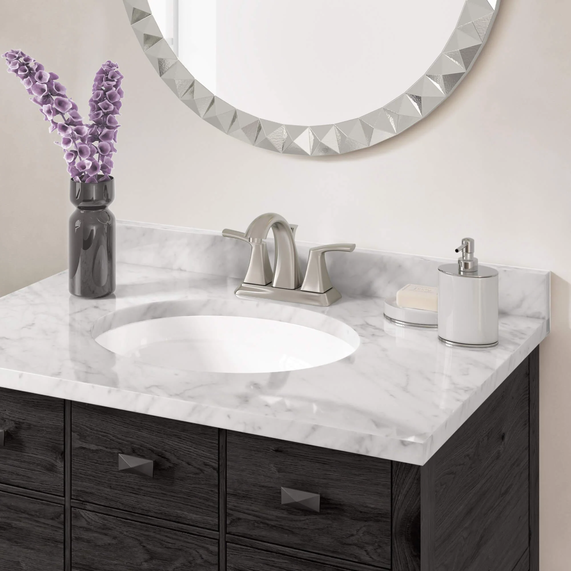 Two Handle Centerset Bathroom Faucet with Pop-up Drain in Brushed Nickel, A-6560-BN - Image 4