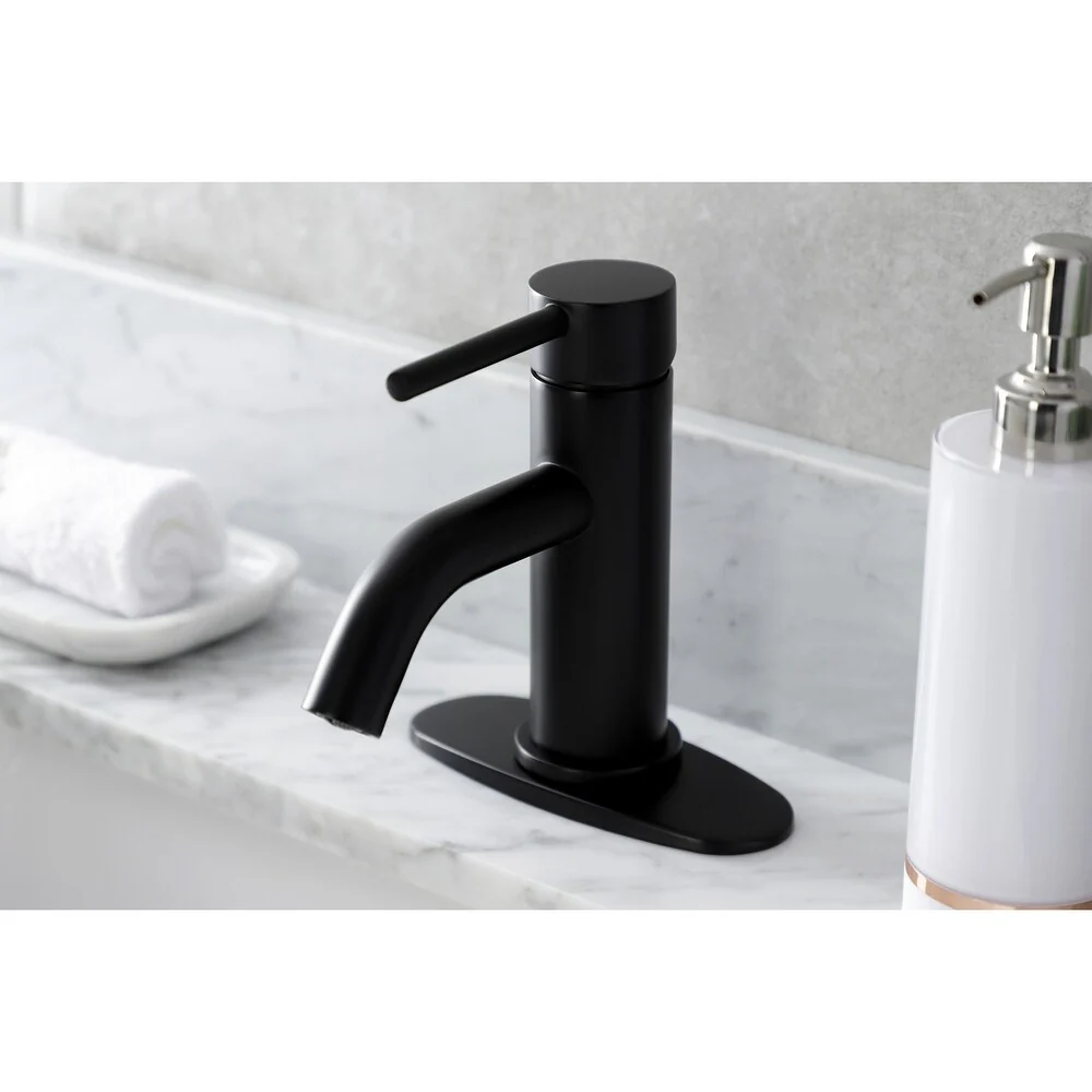 Matte Black Single Hole Single Handle Bathroom Faucet with Pop-up Drain, A-7006-BL - Image 3