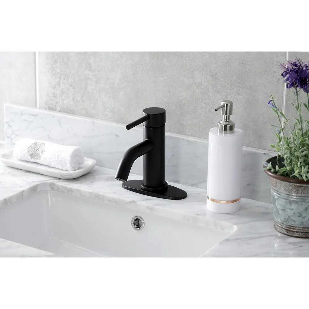 Matte Black Single Hole Single Handle Bathroom Faucet with Pop-up Drain, A-7006-BL - Image 4