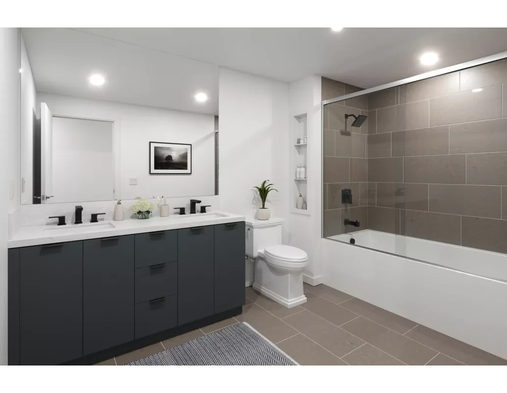 Matte Black Two Handle Bathroom Sink Faucet - Angular Spout – Model A-7014-BL - Image 4