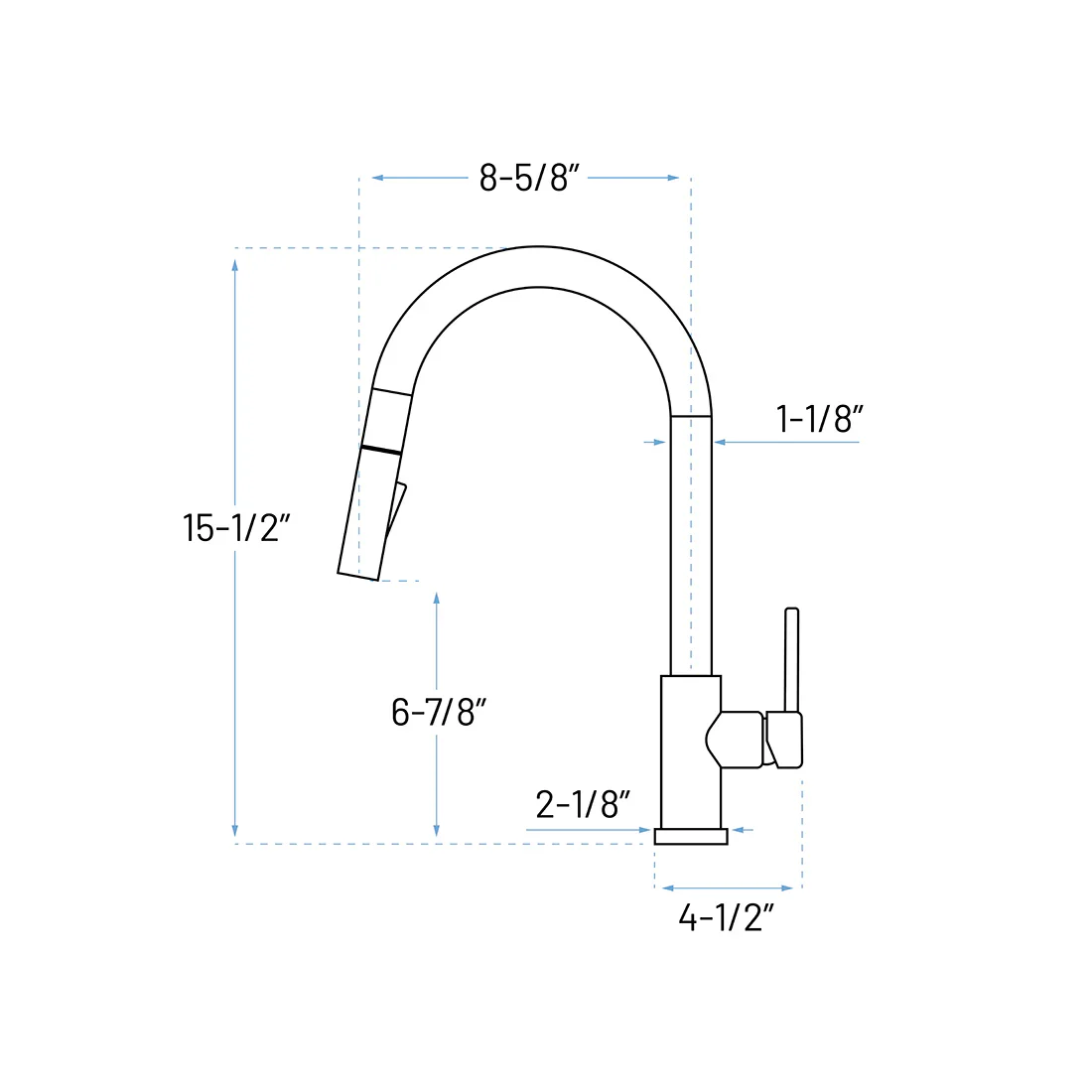 Gold Single Handle Pull-Down Kitchen Faucet with Sprayer, A-805-GL - Image 2
