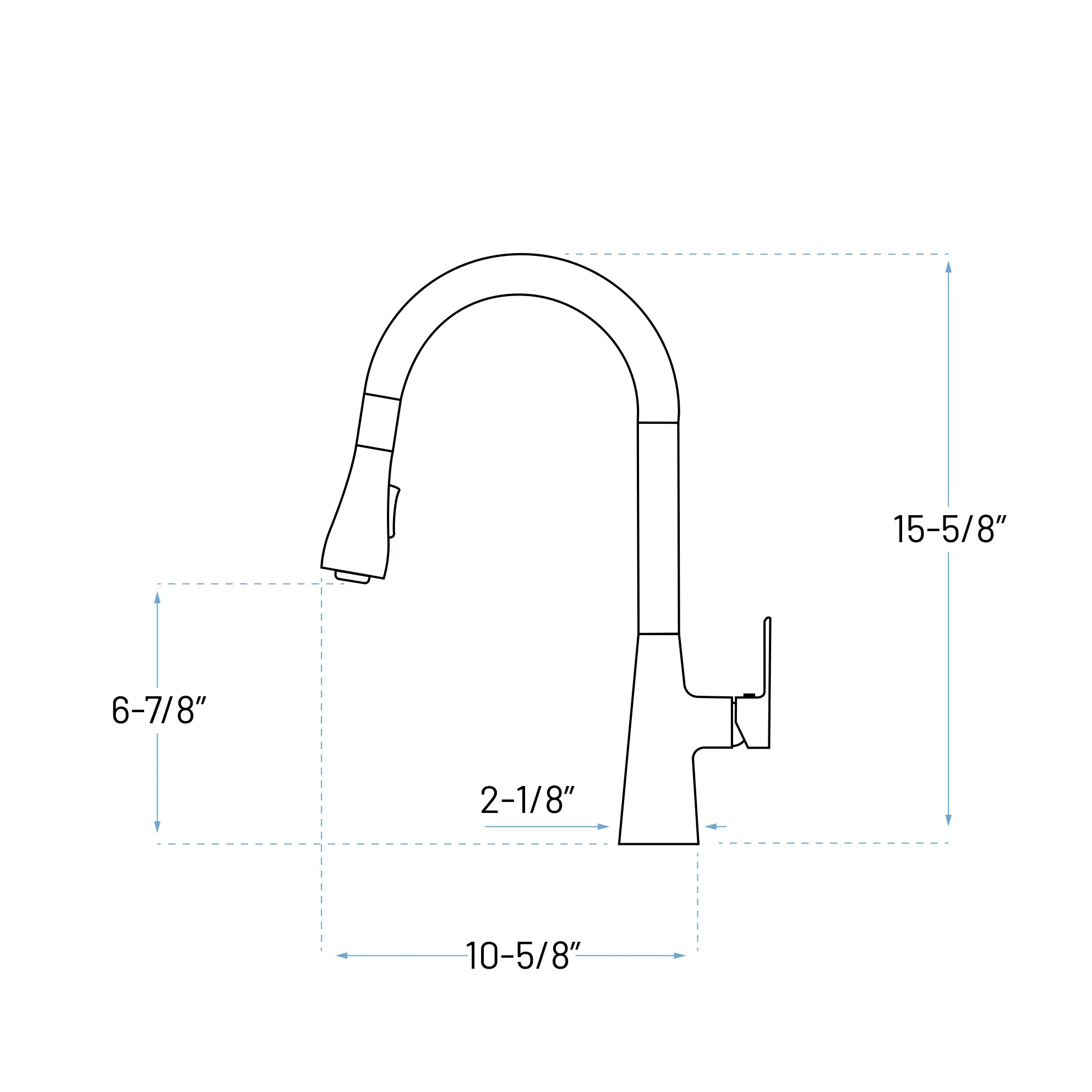 Brushed Nickel Single Handle Pull-Down Sprayer Kitchen Faucet, A-806-BN - Image 2
