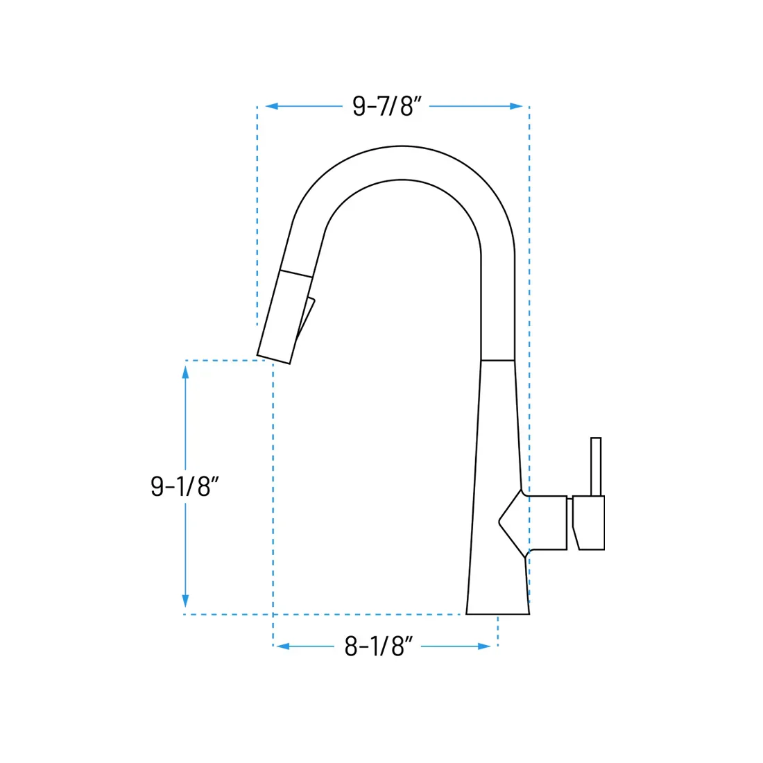 Chrome Sleek Pull-Down Single Handle Kitchen Faucet, A-811-C - Image 2