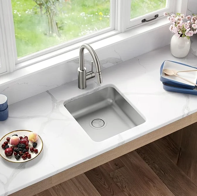 18" Compact Undermount Stainless Steel Single Bowl ADA Bar and RV Sink, ADA-KSN-1816-S - Image 4