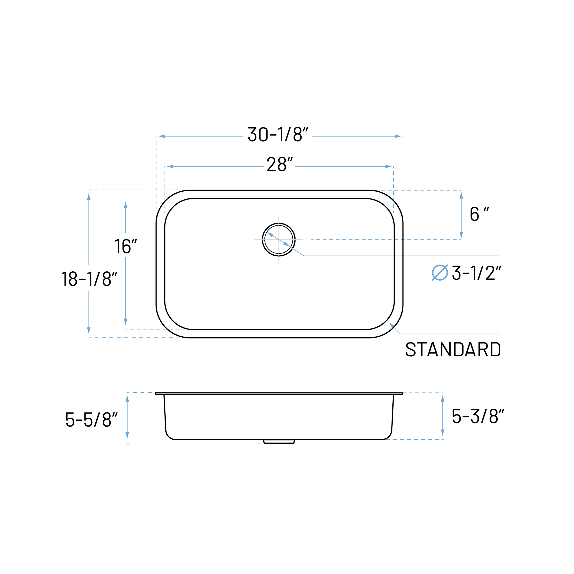 30" ADA Compliant Single Bowl Undermount Sink in Stainless Steel – ADA-KSN-3018-S - Image 5
