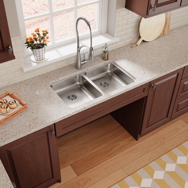 31" ADA-Compliant Undermount Double Bowl Stainless Steel Kitchen Sink, ADA-KSN-3118-D - Image 3