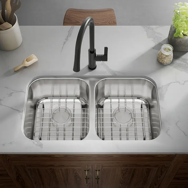 31" ADA-Compliant Undermount Double Bowl Stainless Steel Kitchen Sink, ADA-KSN-3118-D - Image 4