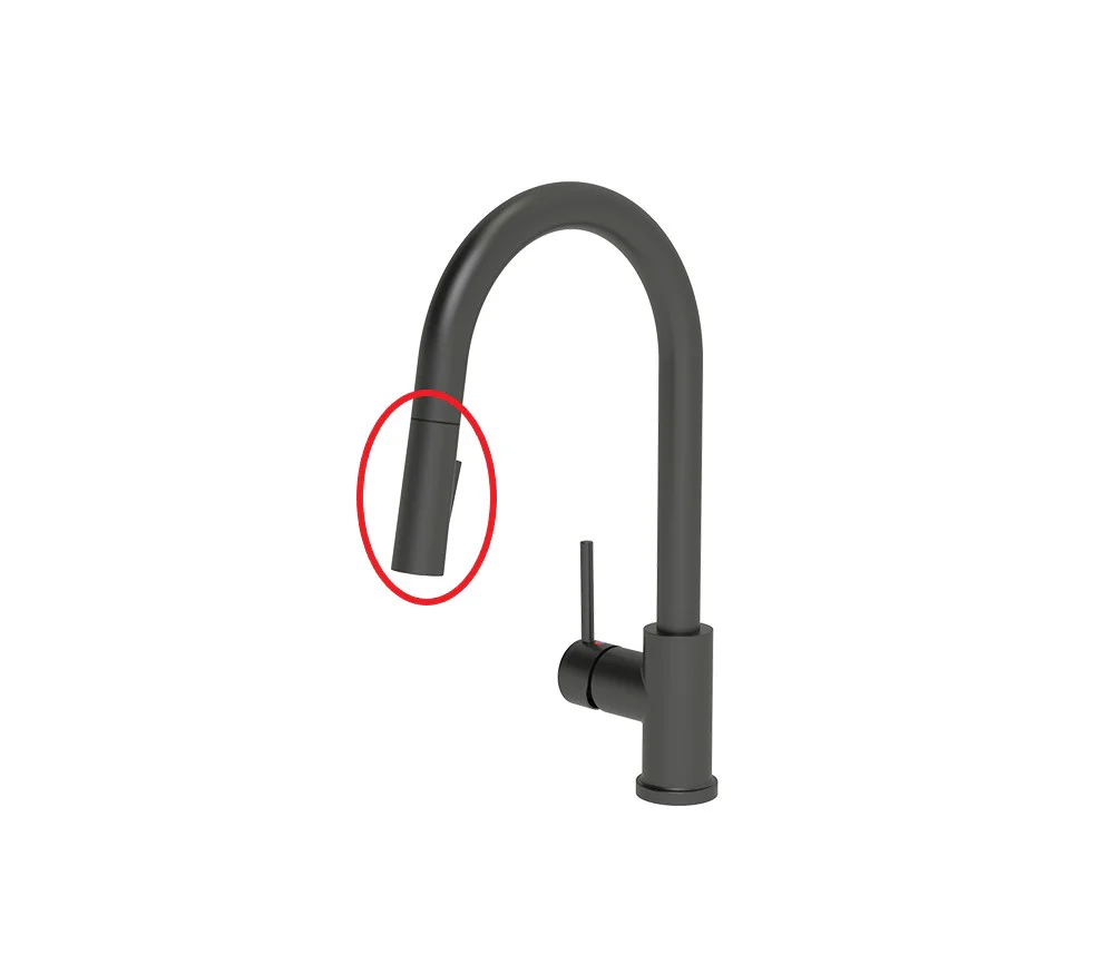 Matte Black Cylinder Pull-Down Kitchen Faucet Sprayer Head Replacement – Model AL805BL - Image 3
