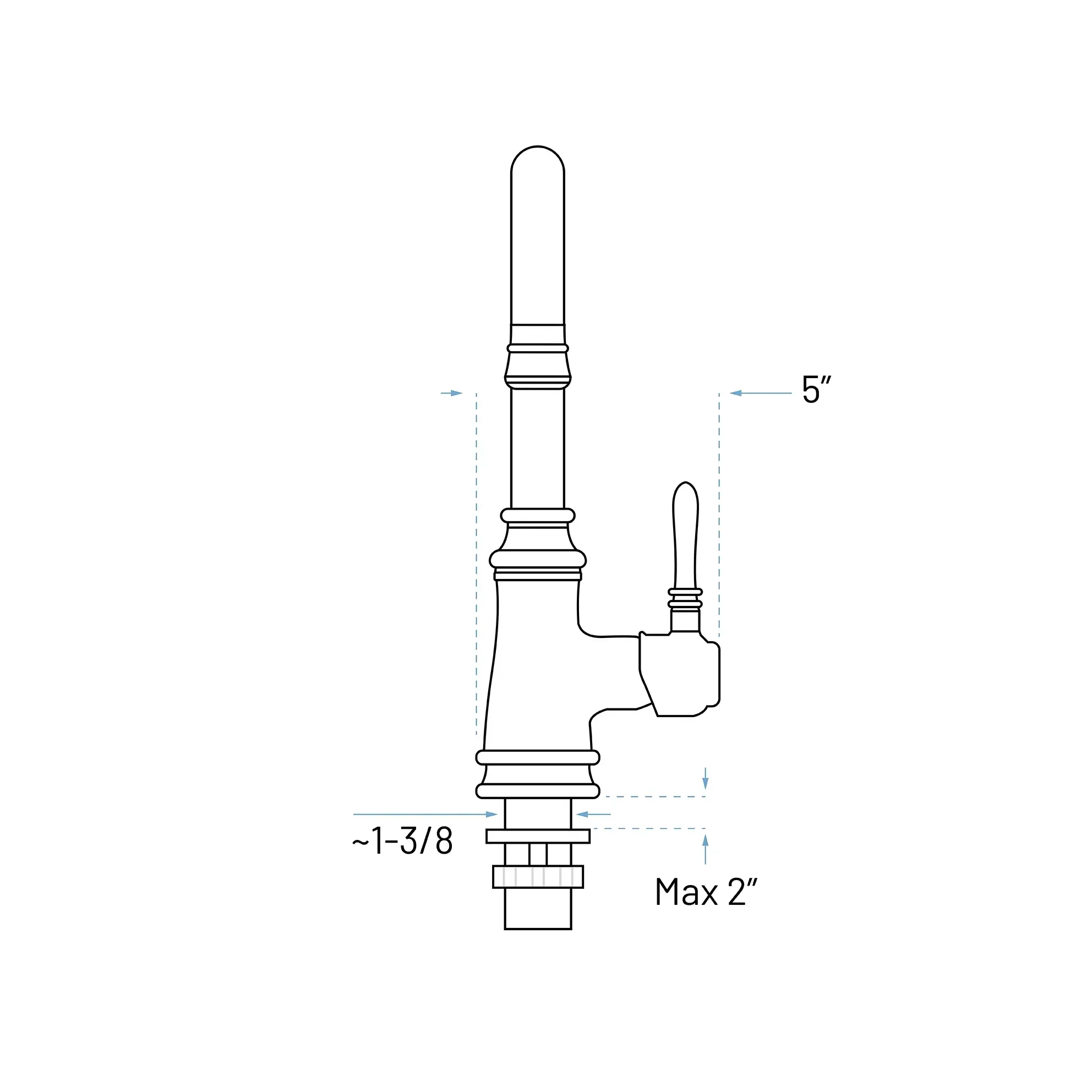 Single Handle Goose Neck Bar Faucet in Brushed Nickel, BAR-7260-BN - Image 3