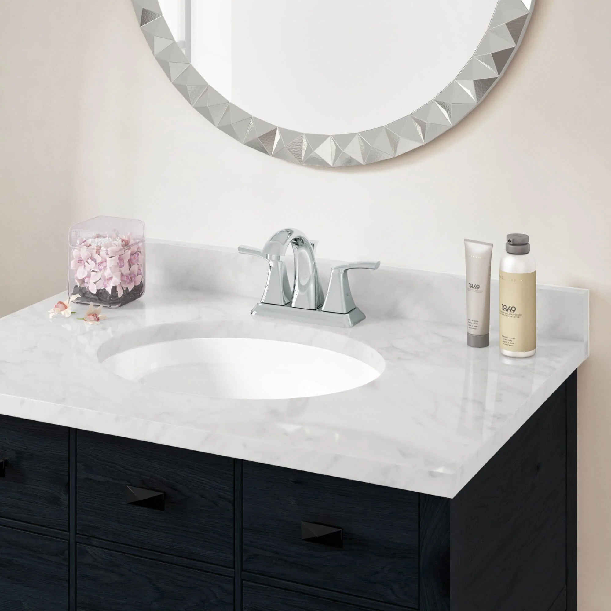 18-1/2" Oval Porcelain Undermount Bathroom Sink with Overflow Drain in White, VCS-1316-O - Image 4