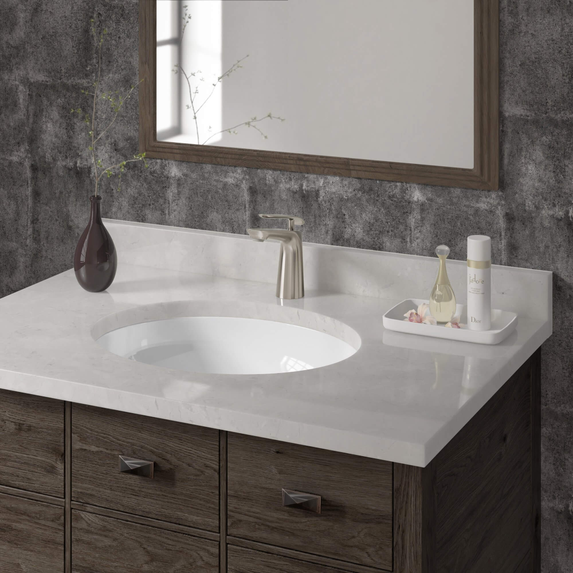 19-1/4" Oval Porcelain Undermount Bathroom Sink with Overflow Drain in White, VCS-1417-O - Image 4