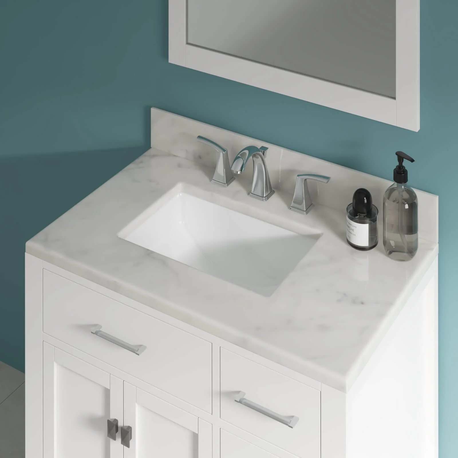 20-3/4" White Rectangular Vitreous China Undermount Bathroom Sink with Overflow Drain, VCS-1218-N-R - Image 3