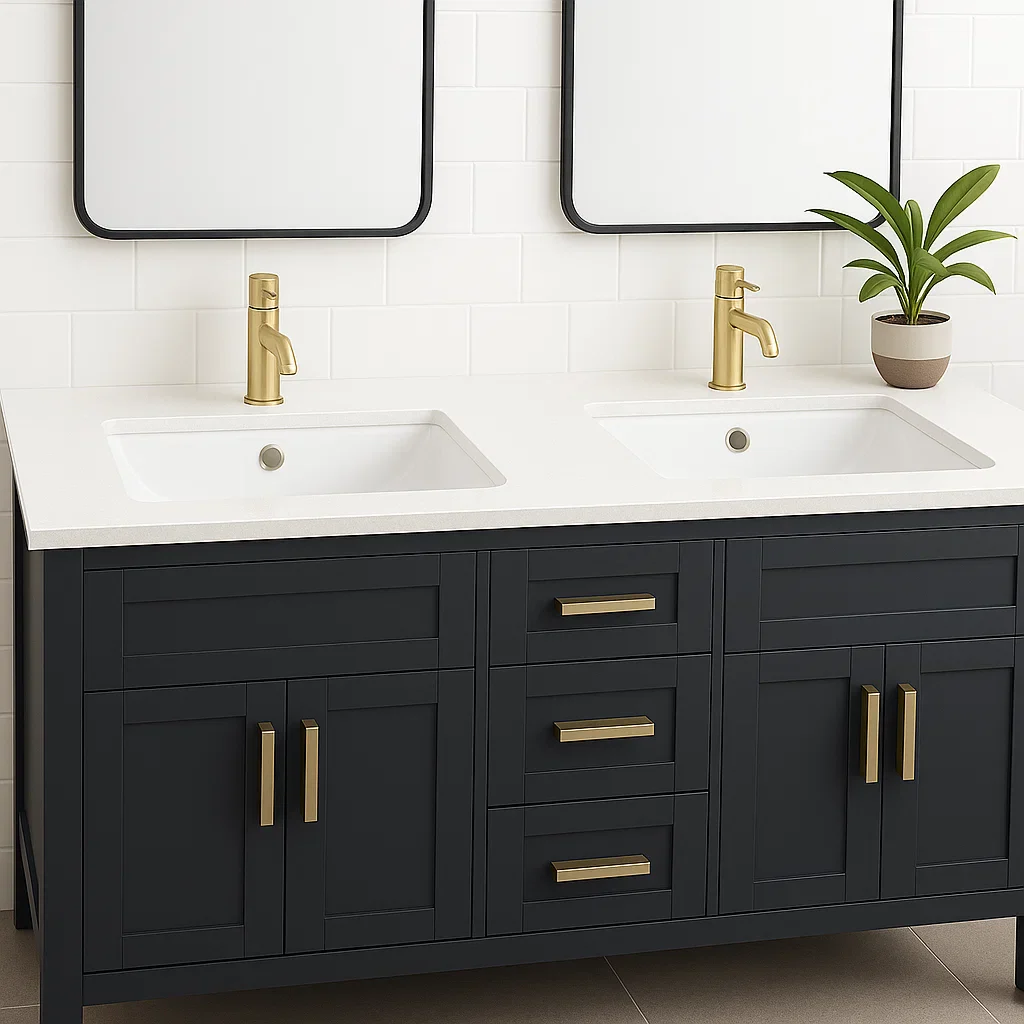 21" Rectangular Porcelain Undermount Bathroom Sink with Overflow Drain in White, VCS-1118-R - Image 3