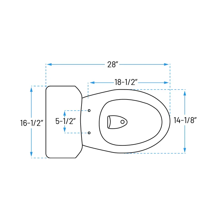Elongated ADA-Compliant Left Lever Handle 2-Piece Comfort Height Toilet, TL-100-L - Image 3