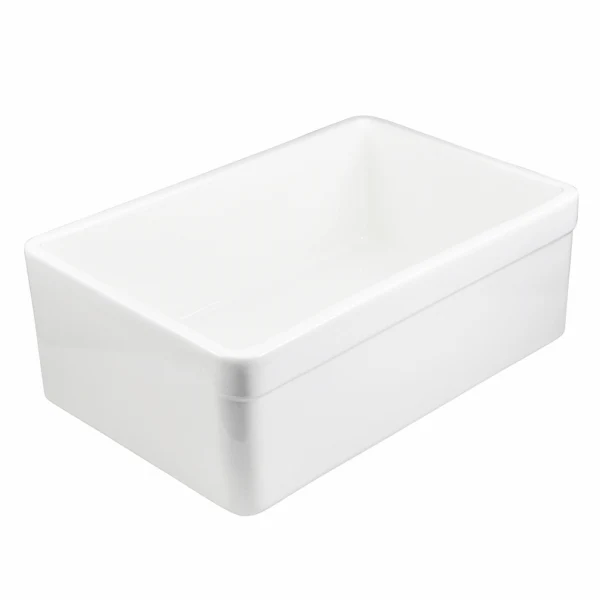33 x 20" Fireclay Farmhouse Single Bowl Kitchen Sink with Grid and Strainer, FC-3320-S - Image 7