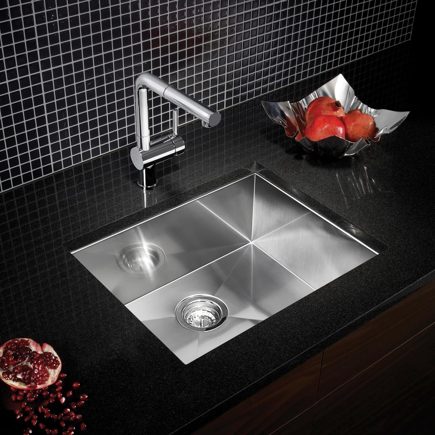 23" Zero Radius Undermount Stainless Steel Single Bowl Kitchen Sink, KH-2318-10-S-R0 - Image 3