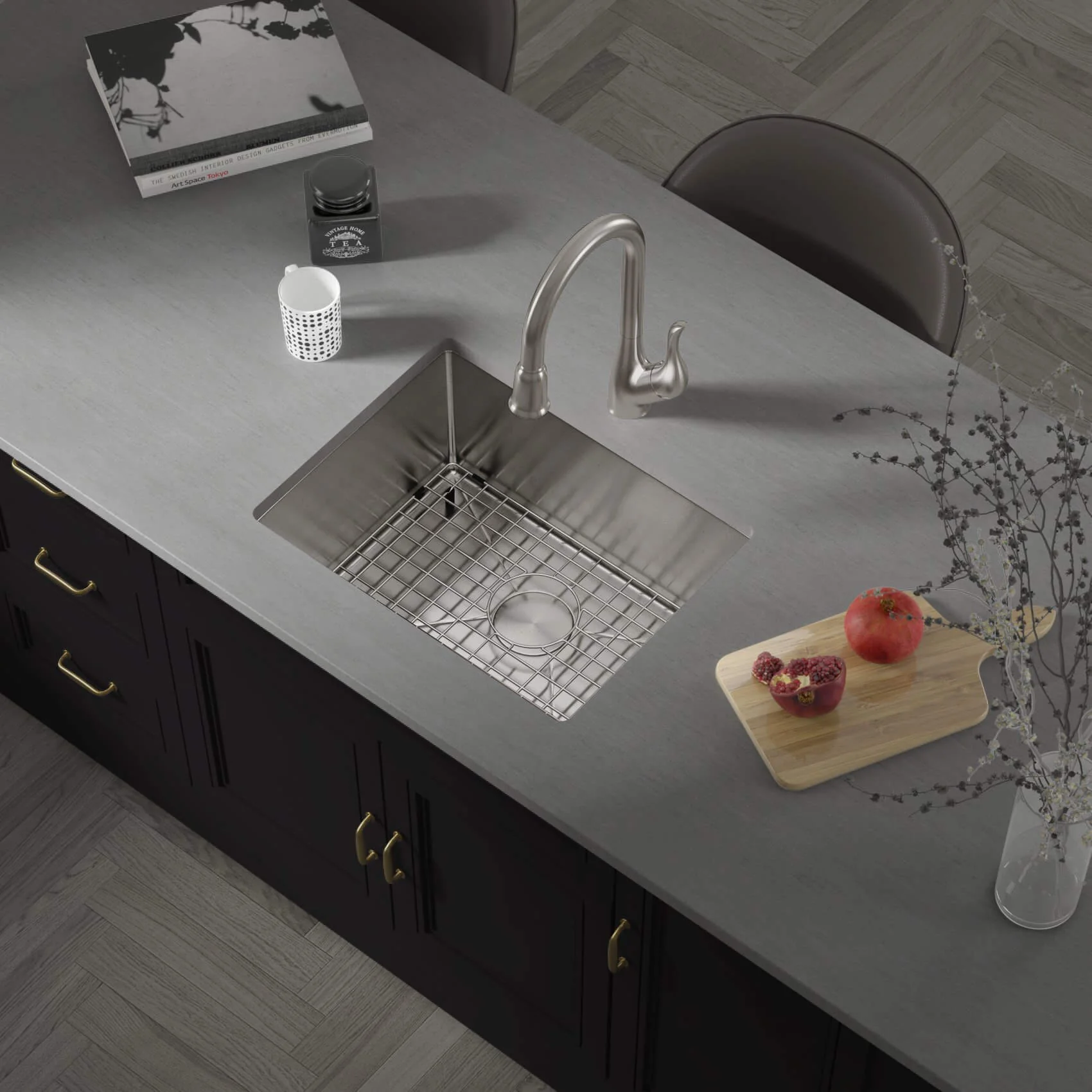 23" Zero Radius Undermount Stainless Steel Single Bowl Kitchen Sink, KH-2318-10-S-R0 - Image 5