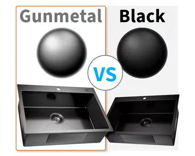 27" Undermount Gunmetal Black Stainless Steel Single Bowl Kitchen Sink, KH-2718-10-S-R15-GM - Image 3