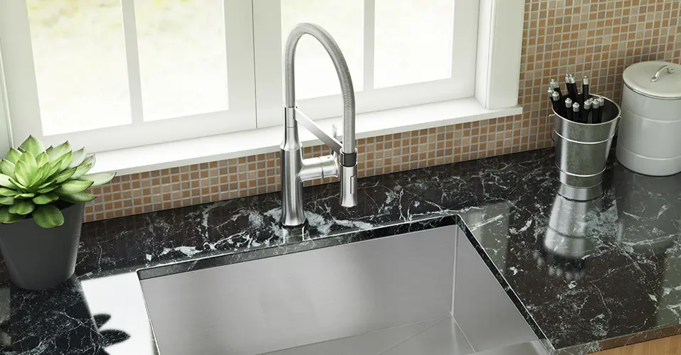 30" Zero Radius Farmhouse Apron Front Stainless Steel Single Bowl Kitchen Sink, KH-3021-10-S-R0-F - Image 4