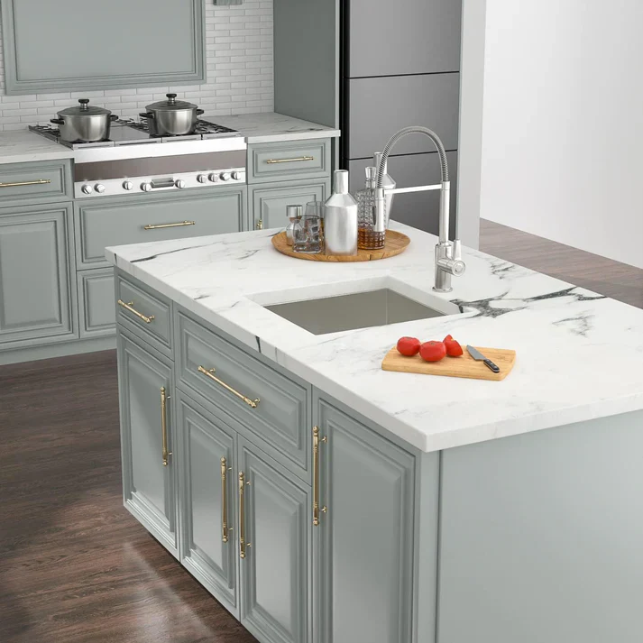 19" Compact Undermount Stainless Steel Bar and RV Sink, KSN-1917-9-S-R25 - Image 3