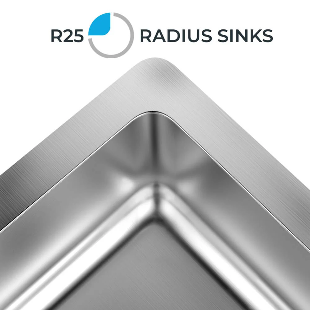 19" Compact Undermount Stainless Steel Bar and RV Sink, KSN-1917-9-S-R25 - Image 4