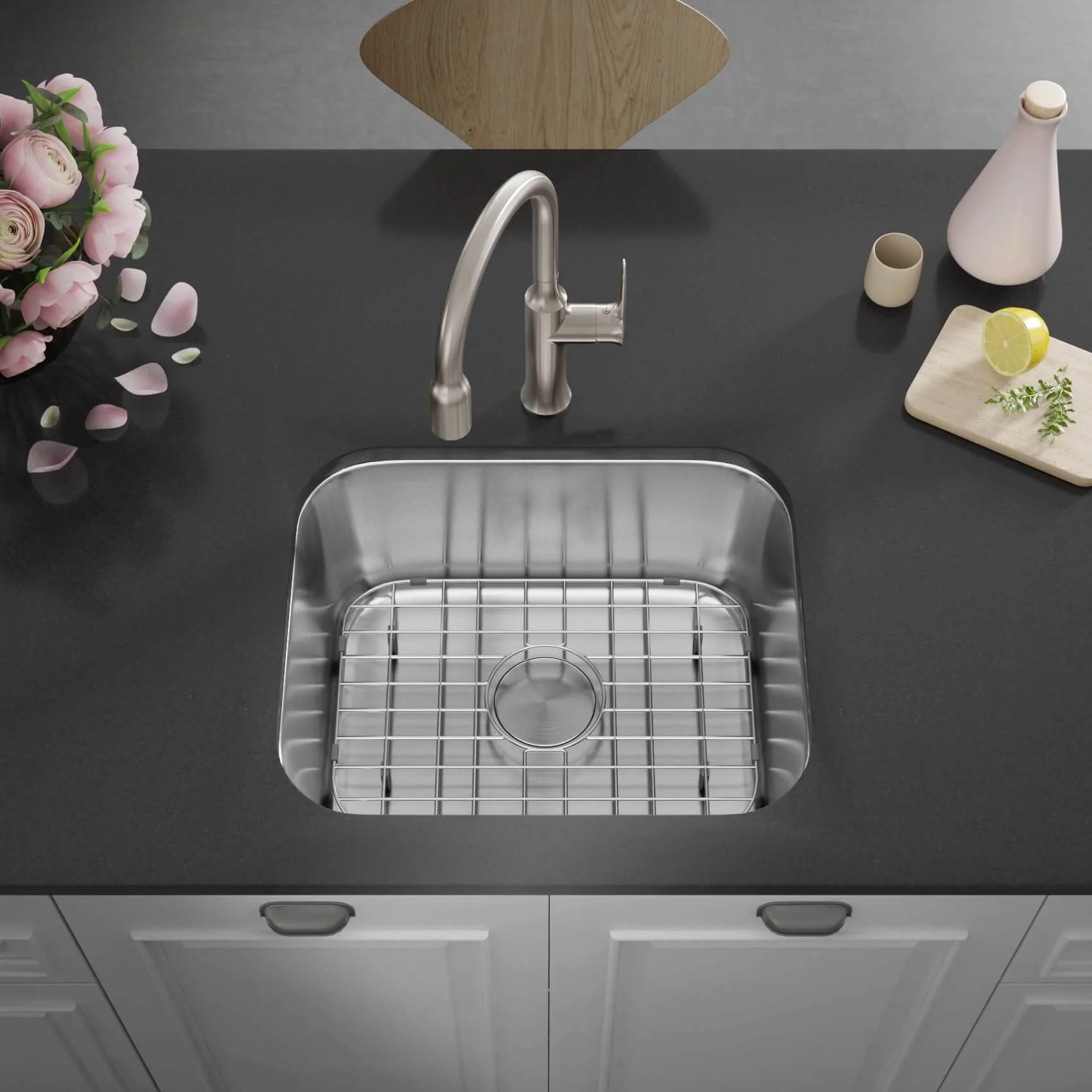 23" Undermount 7-inch Deep Stainless Steel Single Bowl Kitchen Sink, KSN-2318-7-S - Image 3