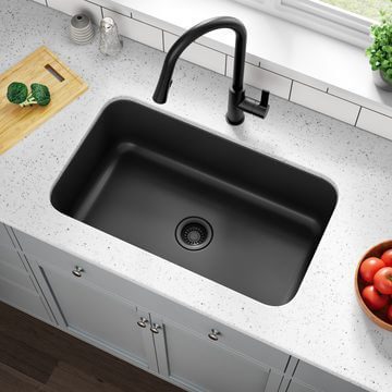 30" Undermount Gunmetal Stainless Steel Single Bowl Kitchen Sink, KSN-3018-9-S-GM - Image 3