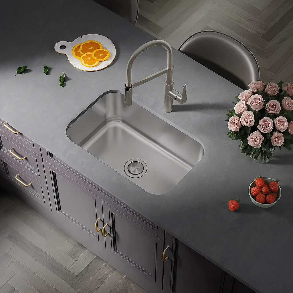30" Undermount Stainless Steel Single Bowl Kitchen Sink, KSN-3018-9-S - Image 3