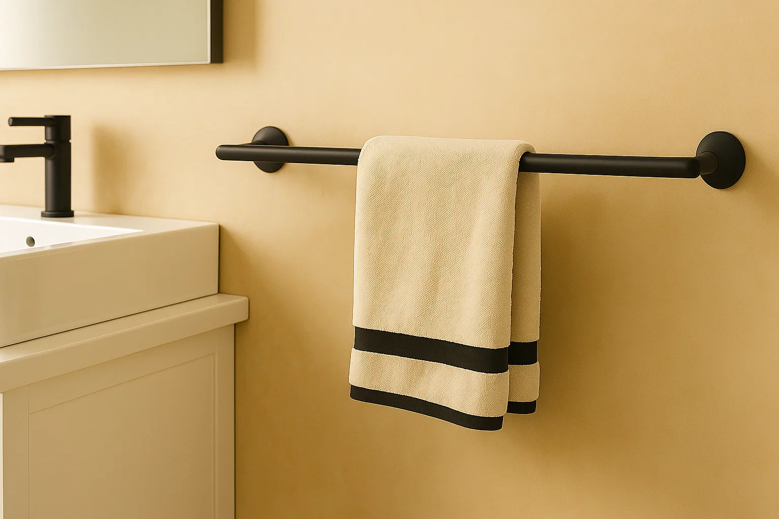 Verdessa Matte Black Four-Piece Bathroom Accessory Set, BAC-76-BL - Image 5